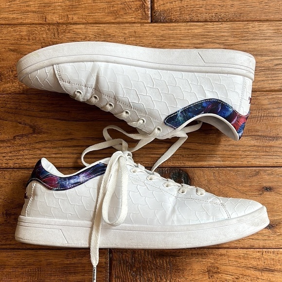 DESIGUAL Retro Court Atlantis Lace Up Sneakers White Size 10 - Picture 2 of 14